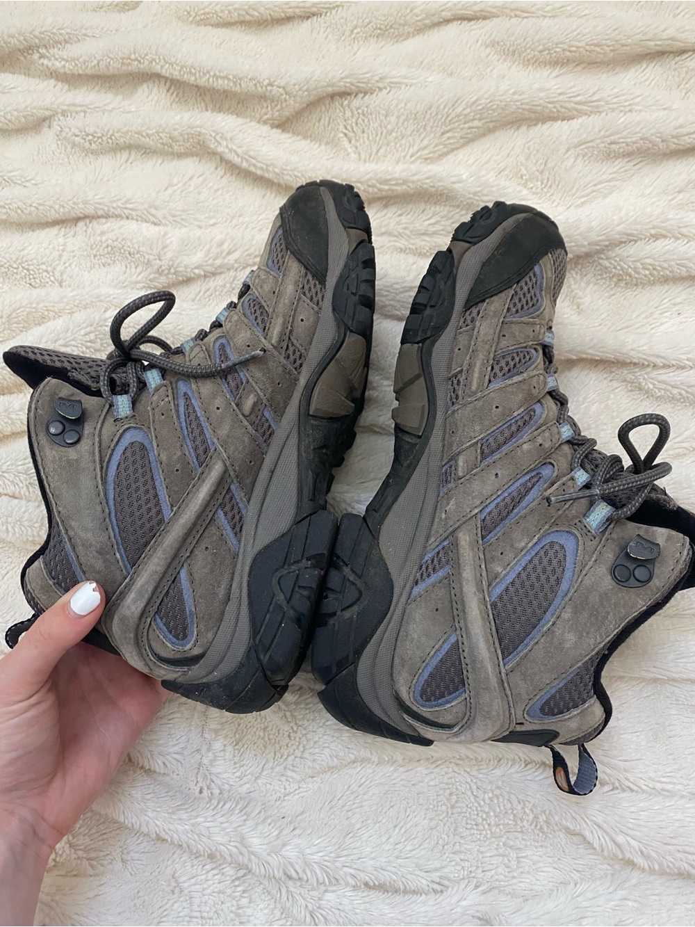 Merrell Moab 2 Mid Waterproof hiking boots women's grey Sz 8 - Picture 3 of 7